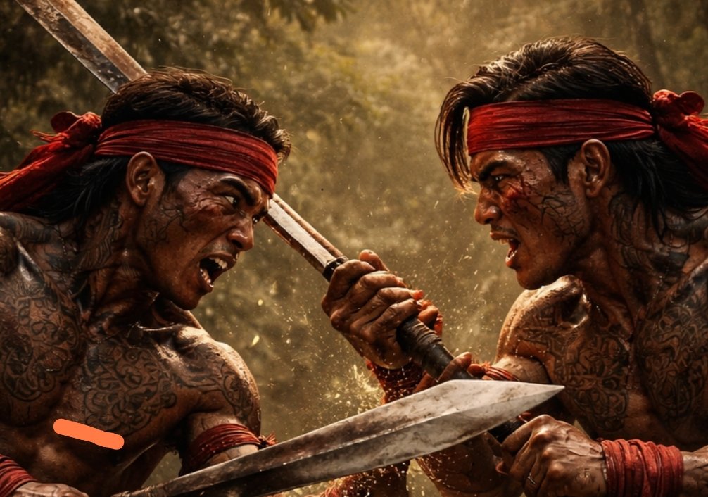 Duel Tonaas Lengkong Paat dan Wenas Sumual (Ilustrasi)