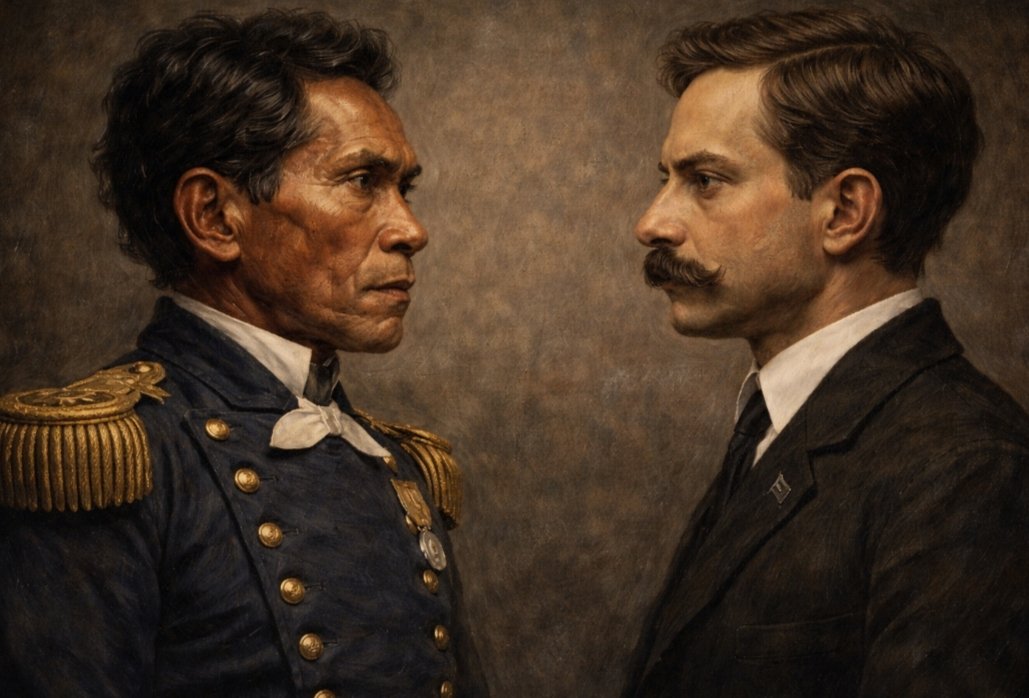 Hermanus Willem Dotulong dan Douwes Dekker (Ilustrasi)