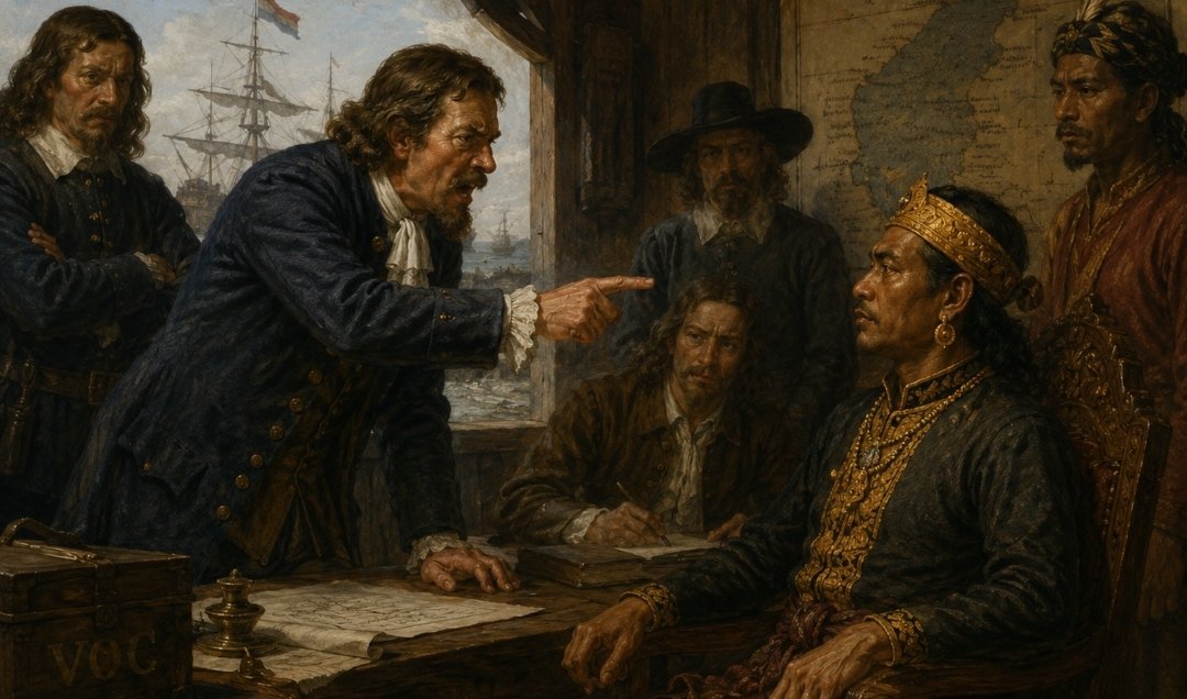 Robertus Padtbrugge dan Raja Loloda Mokoagow (ilustrasi)