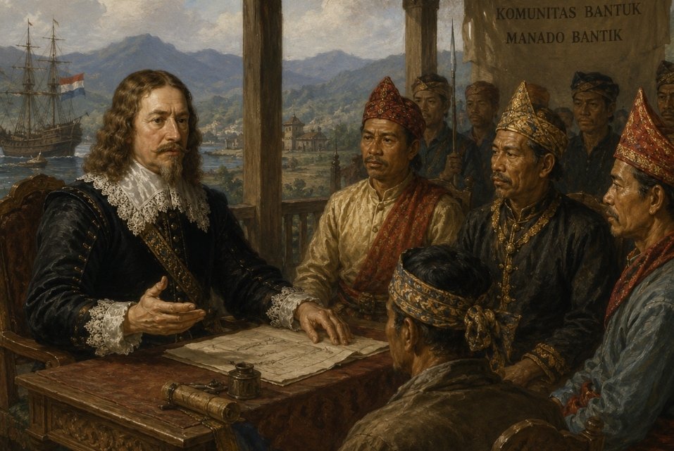 Ilustrasi pertemuan Padt-Brugge dan kepala walak