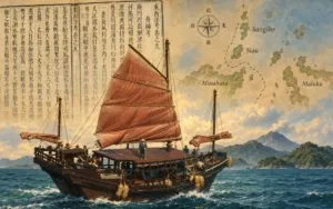 Jung Tiongkok adalah jenis kapal layar tradisional Tiongkok kuno yang terkenal tangguh dan memiliki lambung datar. (ilustrasi)