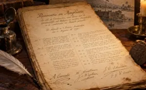 Naskah kontrak Minahasa 5 Agustus 1790, ketika nama Alexander Ruminde dari Tondano tercatat di antara lembaran sejarah kolonial.(ilustrasi)
