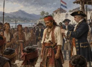 Pencopotan Tololiu Soepit dari jabatan hukum mayor di hadapan para kepala negeri, 14 Oktober 1744.(ilustrasi)