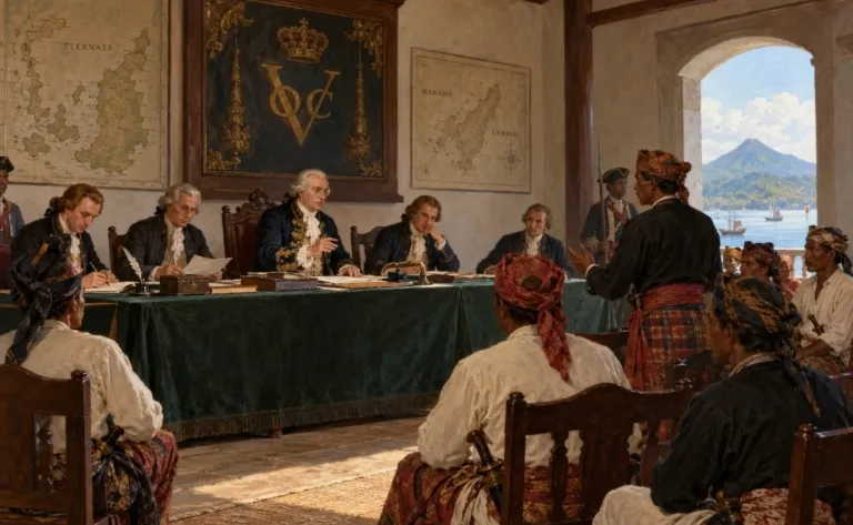 Sidang Dewan Politik di Kasteel Oranje, Ternate, 21 Desember 1770. (ilustrasi)